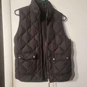 Women's J CREW Quilted Black Vest